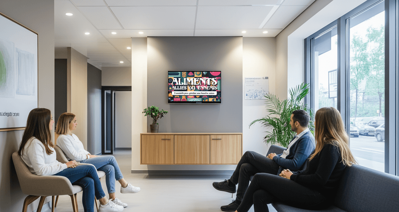 TV Dentiste écran dans une salle d'attente de cabinet dentaire